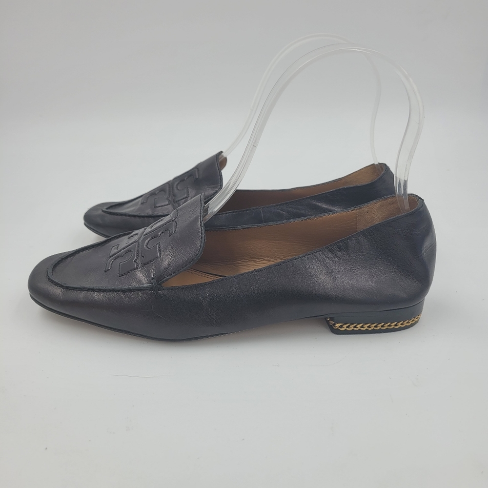 SOLD Tory Burch Women's Perfect Black Ruby Leather Loafer Size 5.5 - Picture 6 of 12
